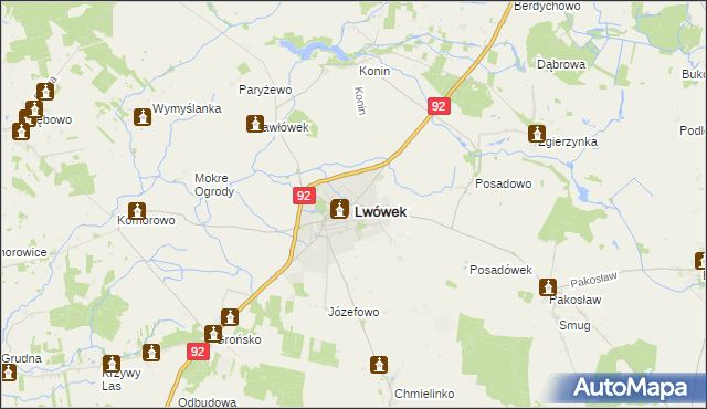 mapa Lwówek powiat nowotomyski, Lwówek powiat nowotomyski na mapie Targeo