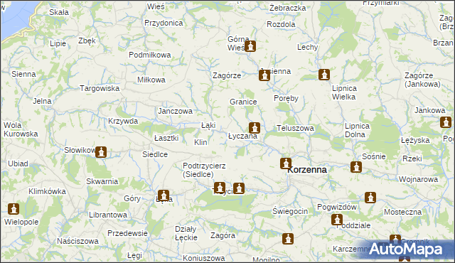 mapa Łyczana, Łyczana na mapie Targeo