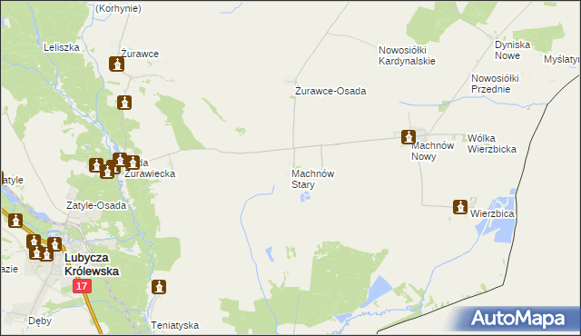 mapa Machnów Stary, Machnów Stary na mapie Targeo