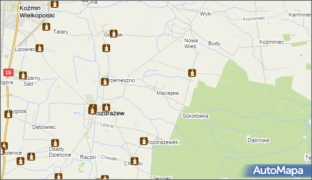 mapa Maciejew, Maciejew na mapie Targeo
