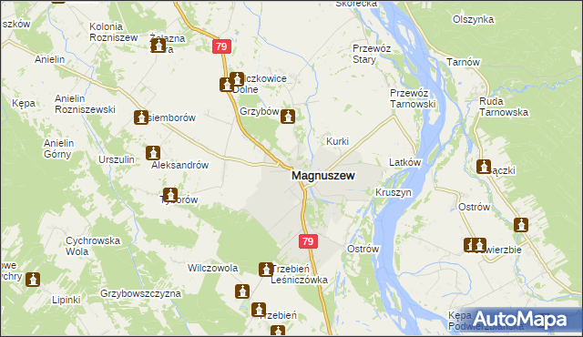mapa Magnuszew, Magnuszew na mapie Targeo