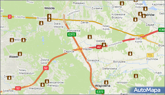 mapa Majdan gmina Wiązowna, Majdan gmina Wiązowna na mapie Targeo