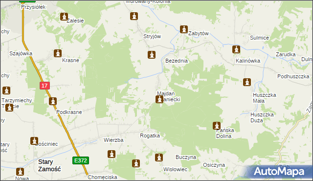 mapa Majdan Sitaniecki, Majdan Sitaniecki na mapie Targeo