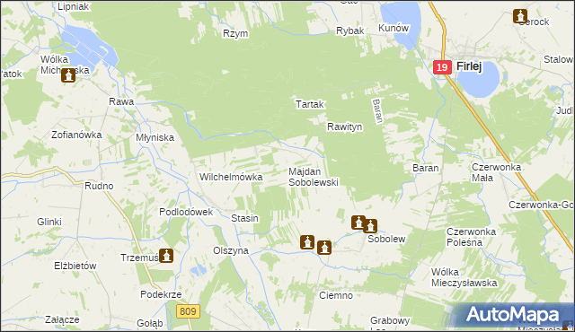 mapa Majdan Sobolewski, Majdan Sobolewski na mapie Targeo