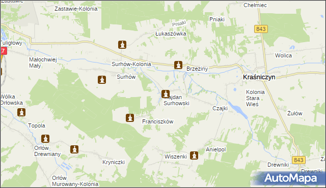 mapa Majdan Surhowski, Majdan Surhowski na mapie Targeo