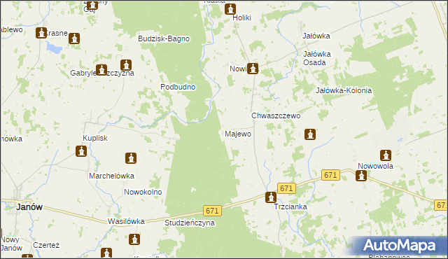 mapa Majewo gmina Sidra, Majewo gmina Sidra na mapie Targeo