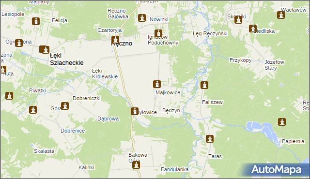 mapa Majkowice gmina Ręczno, Majkowice gmina Ręczno na mapie Targeo