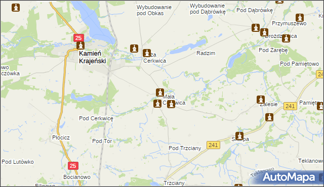 mapa Mała Cerkwica, Mała Cerkwica na mapie Targeo