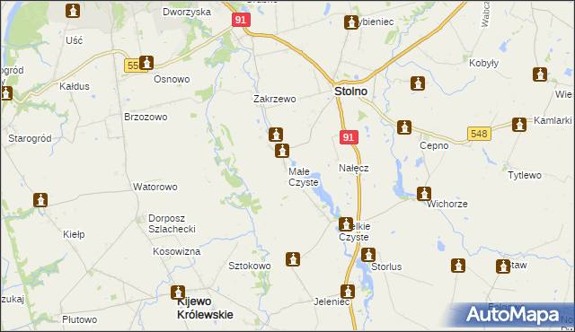 mapa Małe Czyste, Małe Czyste na mapie Targeo