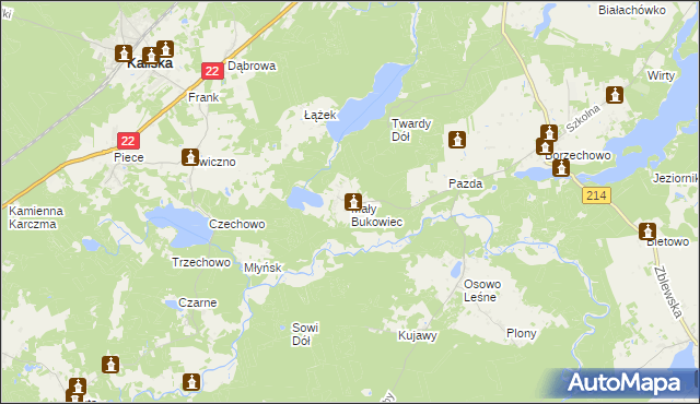 mapa Mały Bukowiec, Mały Bukowiec na mapie Targeo