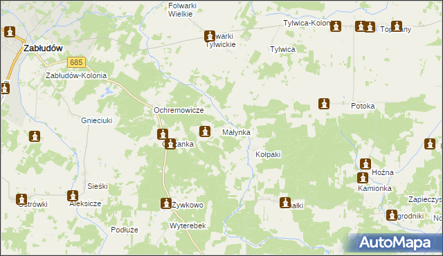 mapa Małynka, Małynka na mapie Targeo