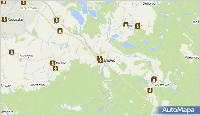 mapa Manowo, Manowo na mapie Targeo