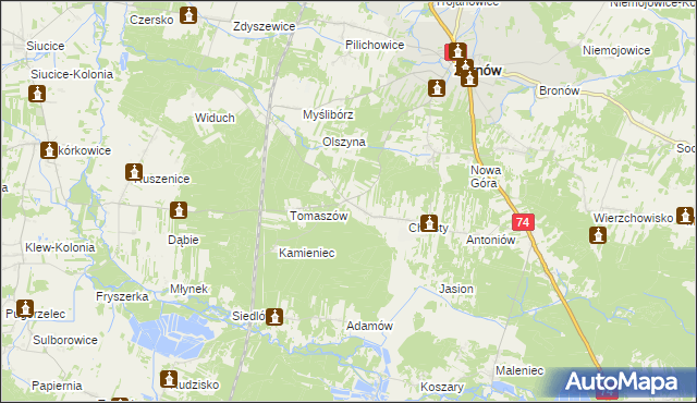 mapa Marcinków gmina Żarnów, Marcinków gmina Żarnów na mapie Targeo