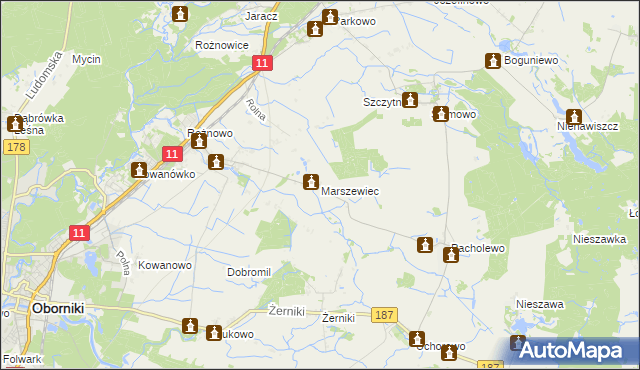 mapa Marszewiec, Marszewiec na mapie Targeo