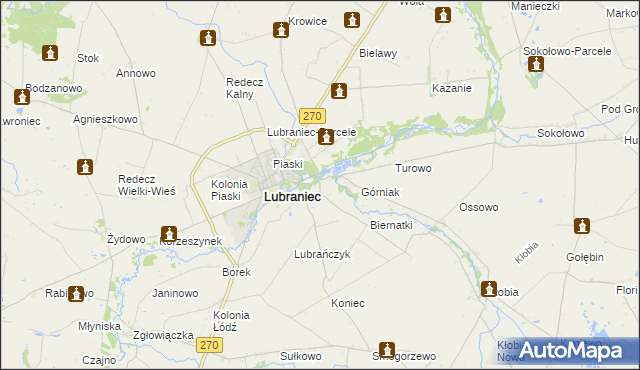 mapa Marysin gmina Lubraniec, Marysin gmina Lubraniec na mapie Targeo