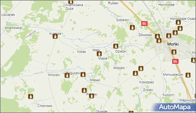 mapa Masie, Masie na mapie Targeo