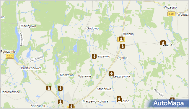 mapa Maszewko gmina Maszewo, Maszewko gmina Maszewo na mapie Targeo
