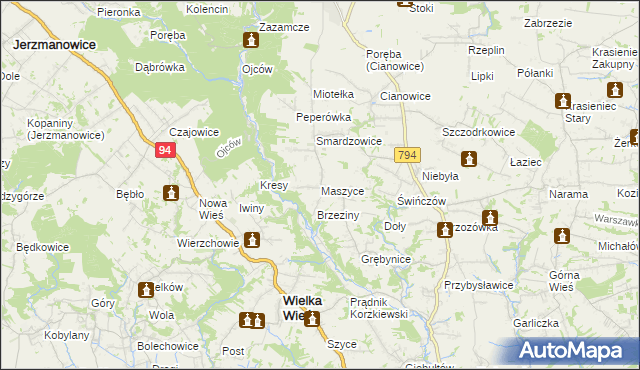 mapa Maszyce, Maszyce na mapie Targeo