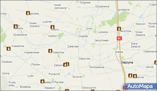 mapa Mazew-Kolonia, Mazew-Kolonia na mapie Targeo