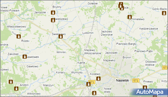 mapa Mazewo Włościańskie, Mazewo Włościańskie na mapie Targeo