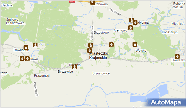mapa Miasteczko Krajeńskie, Miasteczko Krajeńskie na mapie Targeo