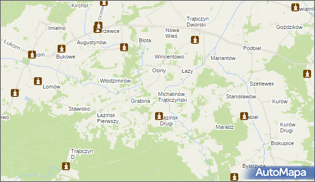 mapa Michalinów Trąbczyński, Michalinów Trąbczyński na mapie Targeo