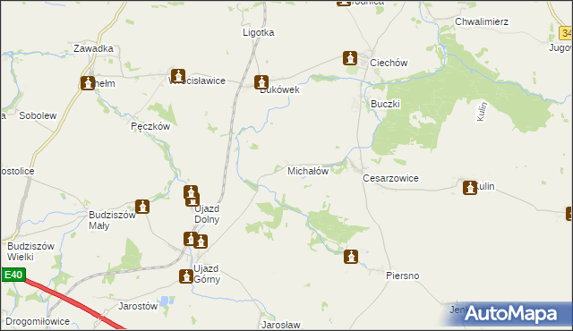 mapa Michałów gmina Środa Śląska, Michałów gmina Środa Śląska na mapie Targeo