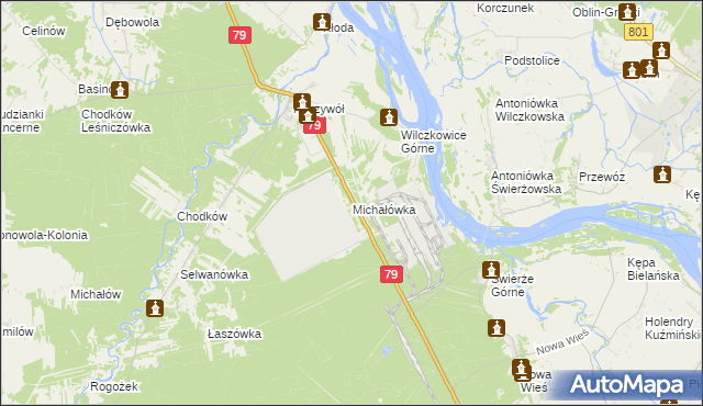 mapa Michałówka gmina Kozienice, Michałówka gmina Kozienice na mapie Targeo