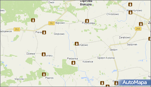 mapa Michałowo gmina Zakrzewo, Michałowo gmina Zakrzewo na mapie Targeo