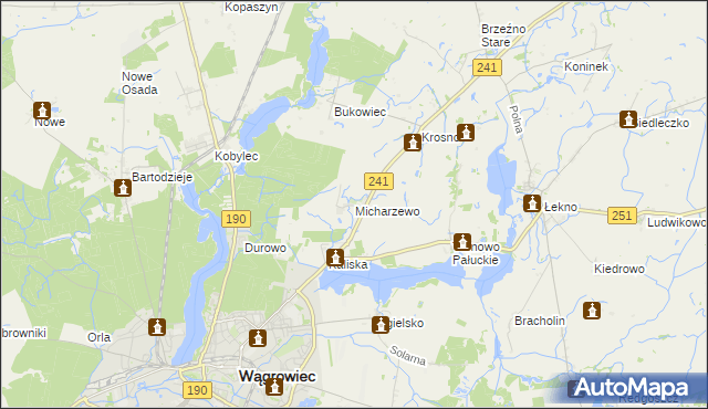 mapa Micharzewo, Micharzewo na mapie Targeo