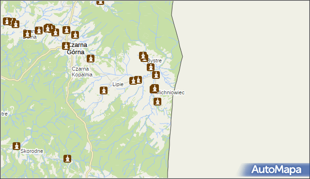 mapa Michniowiec, Michniowiec na mapie Targeo