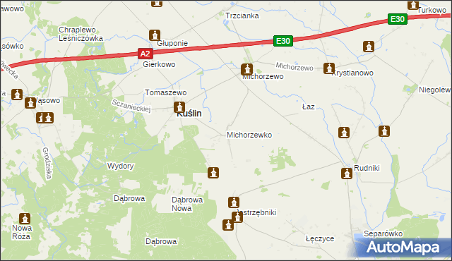 mapa Michorzewko, Michorzewko na mapie Targeo