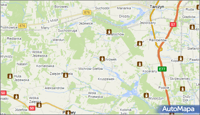 mapa Michrówek, Michrówek na mapie Targeo