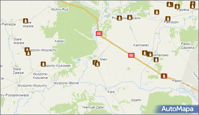 mapa Mień, Mień na mapie Targeo