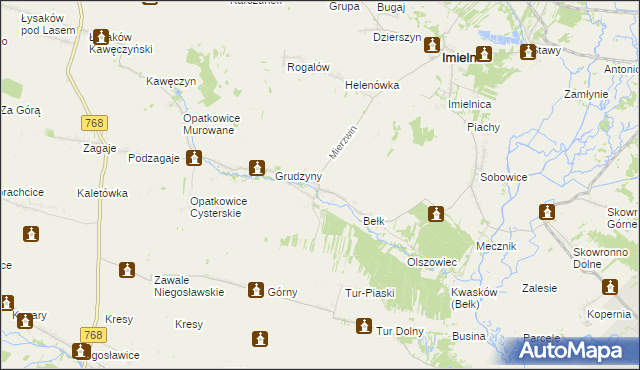 mapa Mierzwin gmina Imielno, Mierzwin gmina Imielno na mapie Targeo