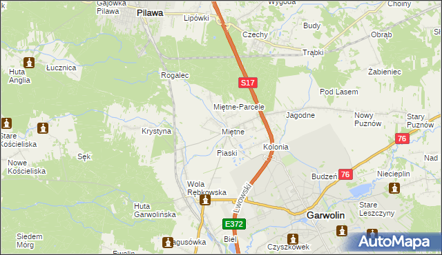 mapa Miętne, Miętne na mapie Targeo