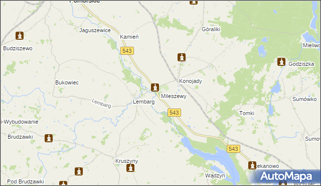 mapa Mileszewy, Mileszewy na mapie Targeo