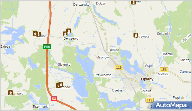mapa Mironów, Mironów na mapie Targeo