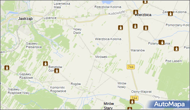 mapa Mirówek, Mirówek na mapie Targeo