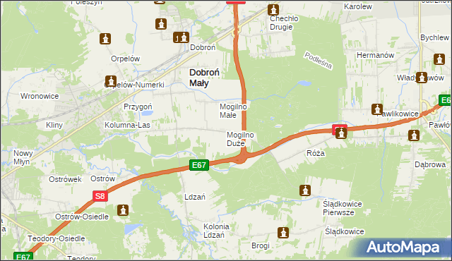 mapa Mogilno Duże, Mogilno Duże na mapie Targeo