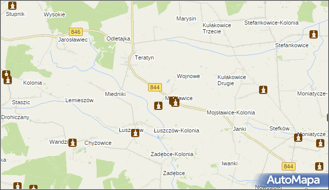 mapa Mojsławice, Mojsławice na mapie Targeo