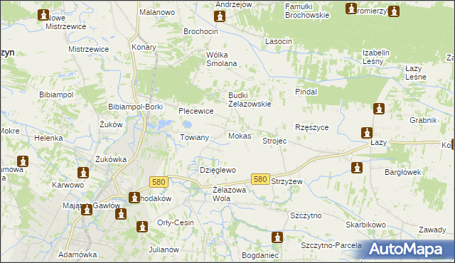 mapa Mokas, Mokas na mapie Targeo