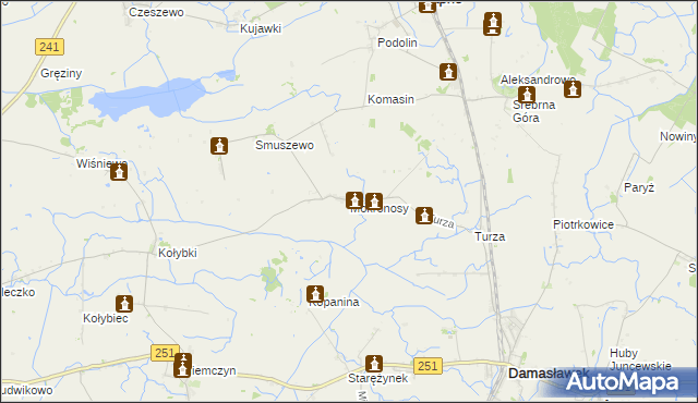 mapa Mokronosy, Mokronosy na mapie Targeo