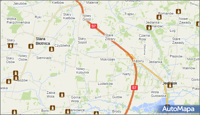 mapa Mokrosęk, Mokrosęk na mapie Targeo