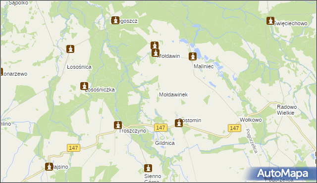 mapa Mołdawinek, Mołdawinek na mapie Targeo