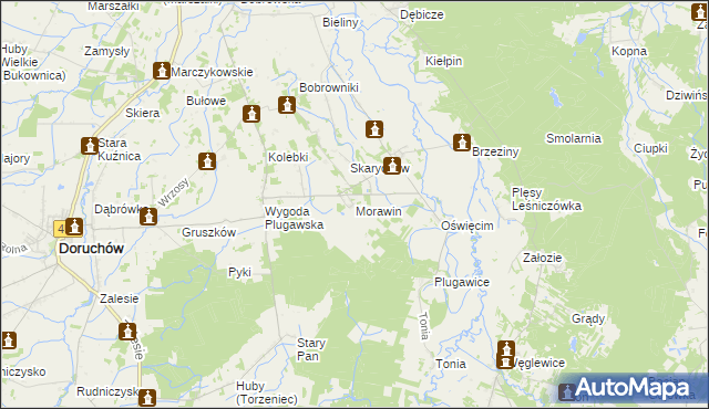 mapa Morawin gmina Doruchów, Morawin gmina Doruchów na mapie Targeo