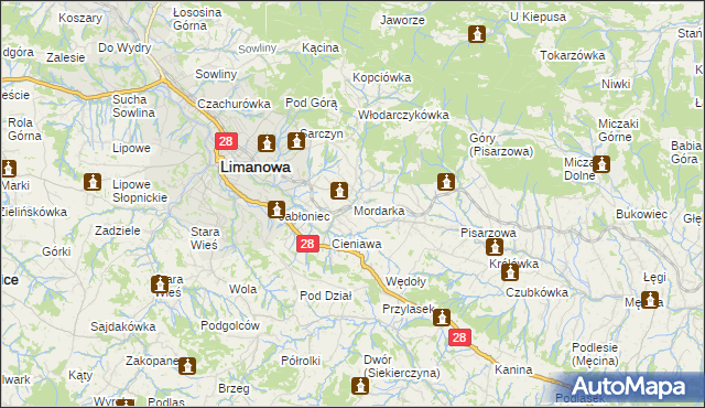 mapa Mordarka, Mordarka na mapie Targeo