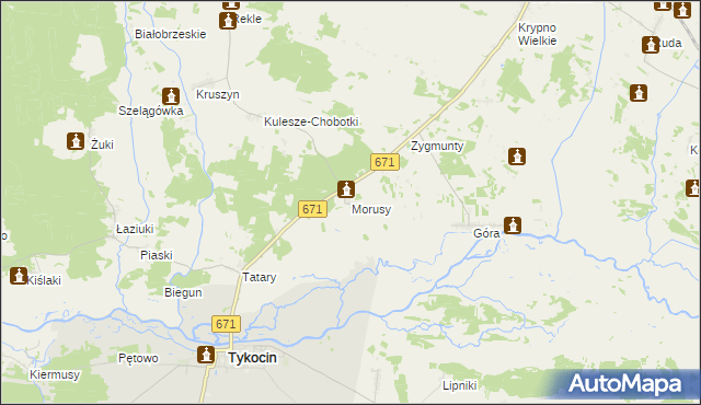 mapa Morusy, Morusy na mapie Targeo
