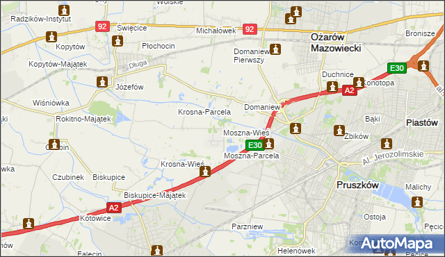 mapa Moszna-Wieś, Moszna-Wieś na mapie Targeo
