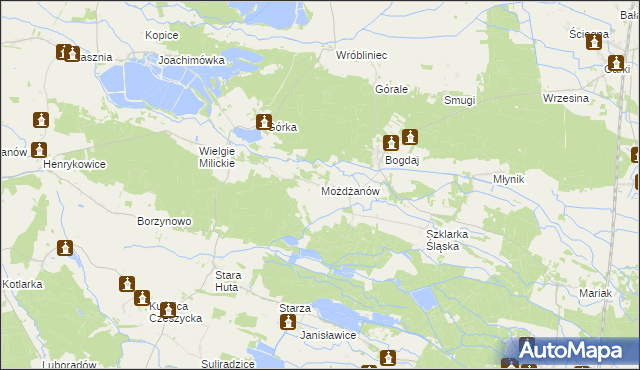 mapa Możdżanów, Możdżanów na mapie Targeo